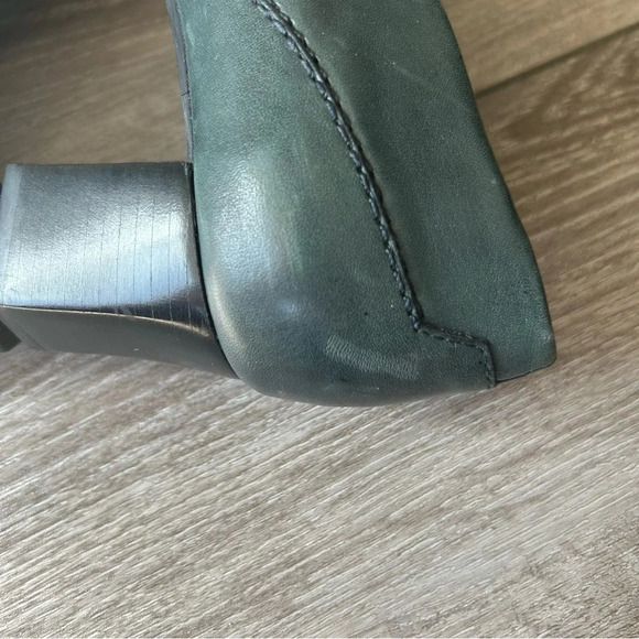 Naturalizer Sharon Green Soft Smooth Leather Slip On Loafer Heels - Picture 15 of 16